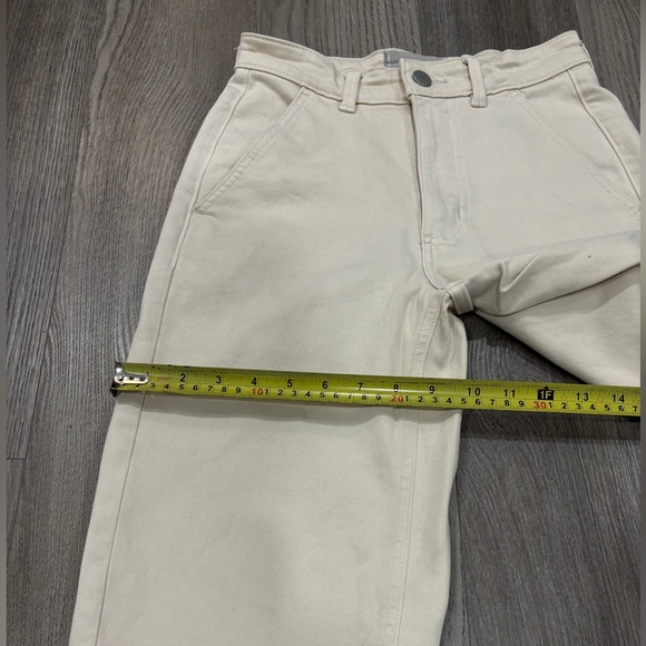 Everlane Straight Leg High Rise Crop Jeans Sandstone Pants  Women’s Size 00/24 - Picture 11 of 16